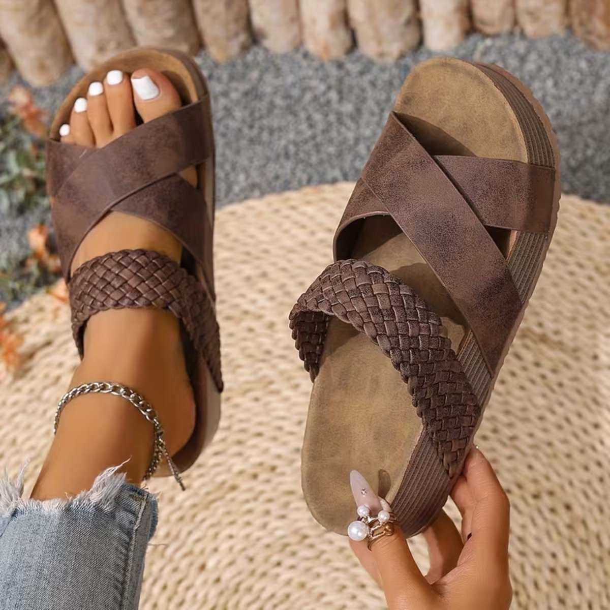 Braided Strap Comfort Sandals - Orthopedic Sandals - Wild Eye Vision