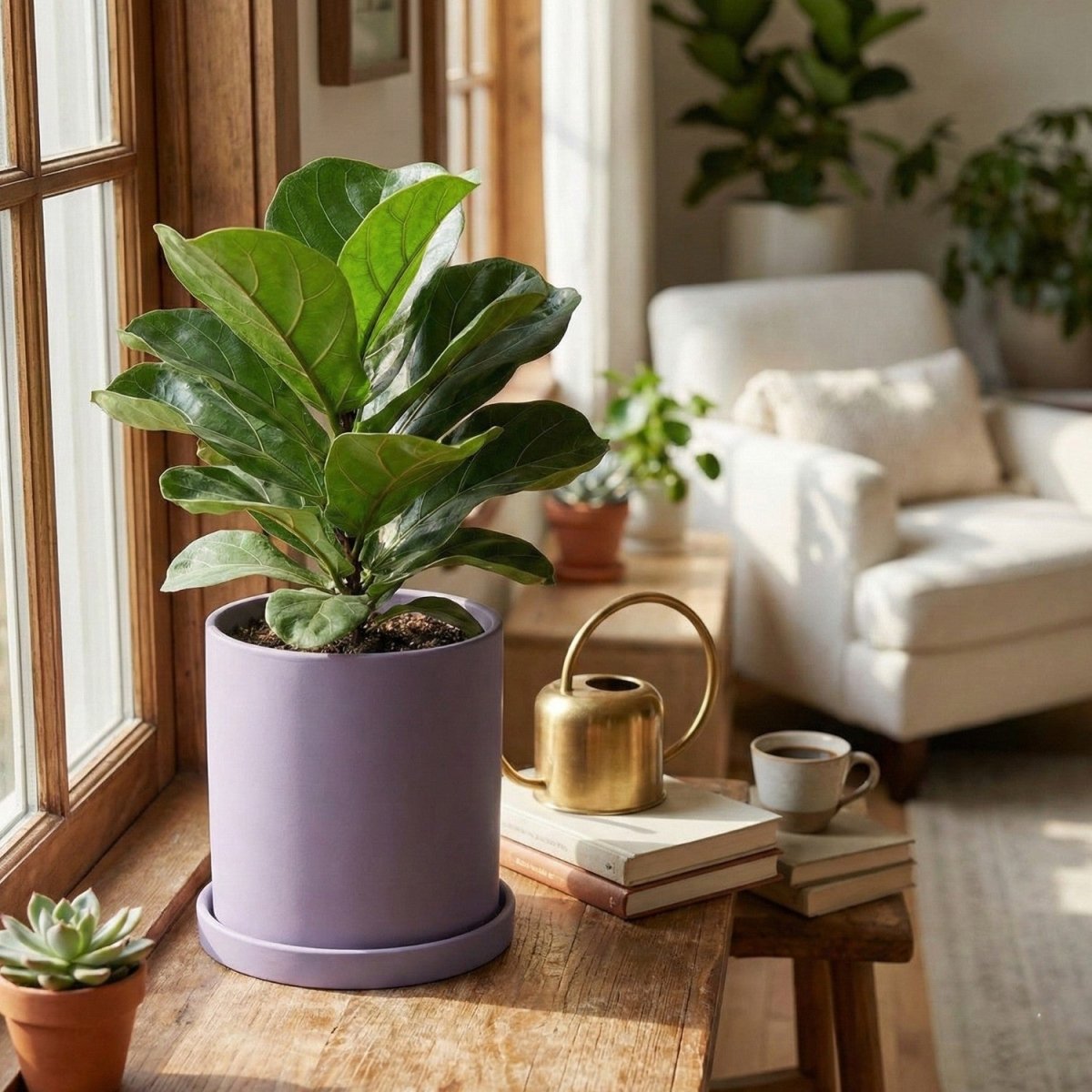 Elegant Ceramic Flowerpot with Saucer - Flowerpot - Wild Eye Vision