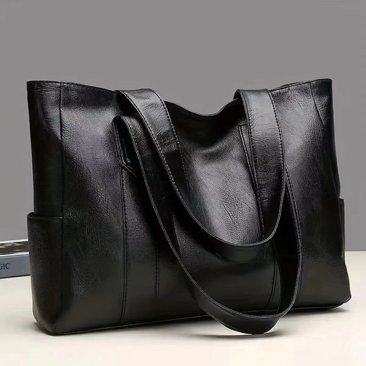 Elegant Leather Shoulder Bag with Retro Charm - Storage Bag - Wild Eye Vision