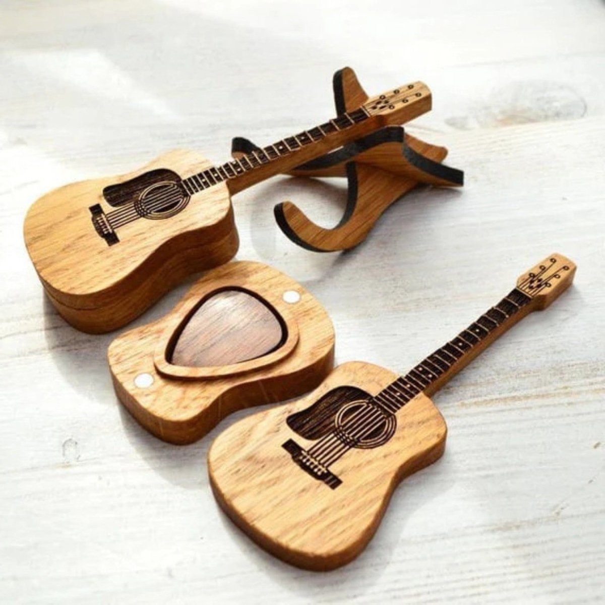 Engraved Wooden Guitar Pick Box - Guitar Pick Box - Wild Eye Vision