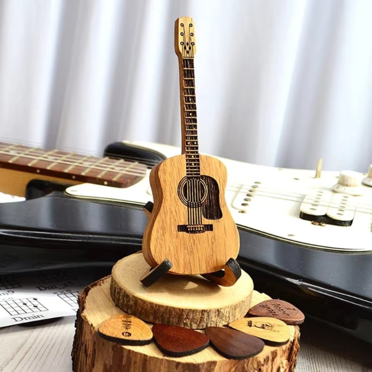 Engraved Wooden Guitar Pick Box - Guitar Pick Box - Wild Eye Vision