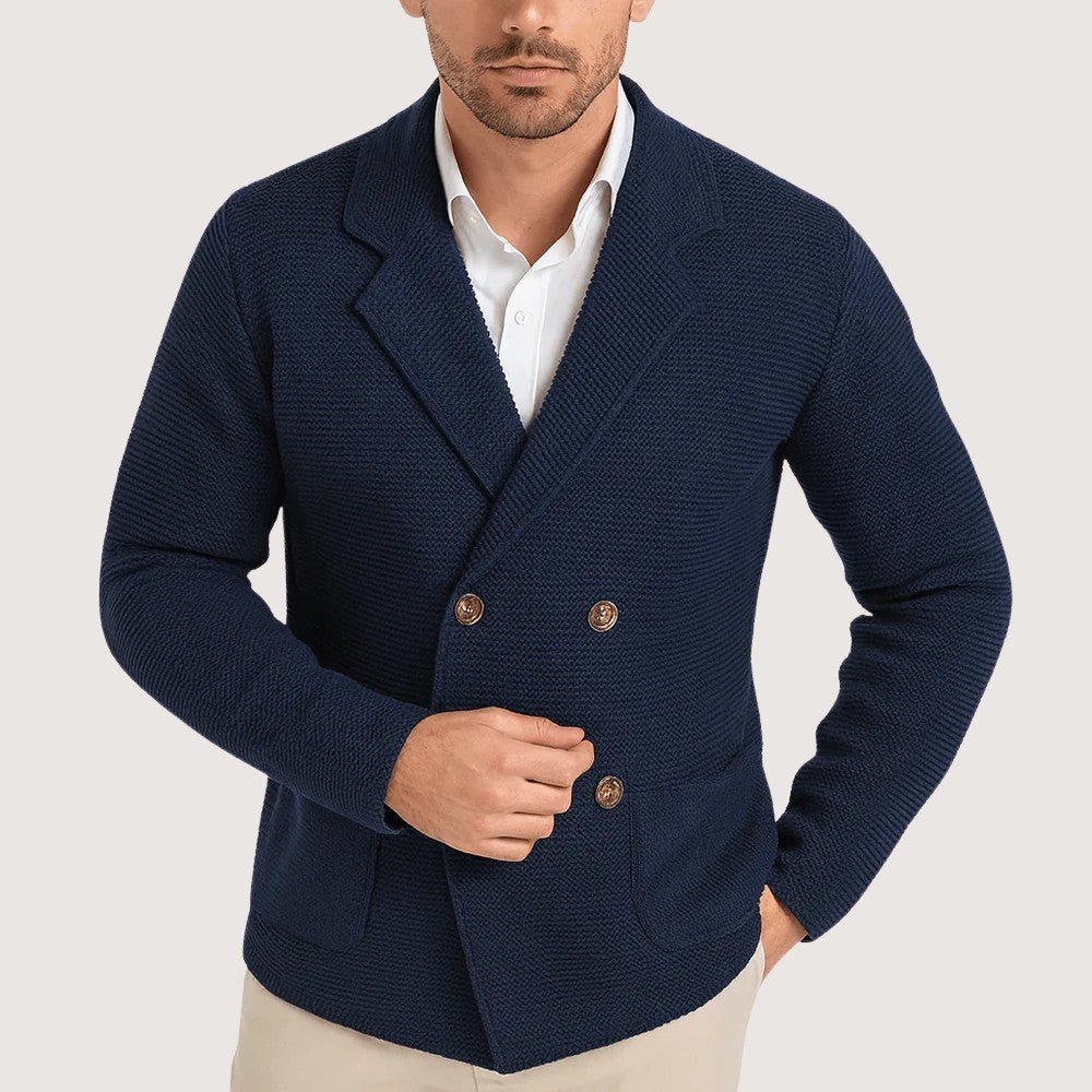 Men’s Double Breasted Knit Cardigan - Men Knit Cardigan - Wild Eye Vision
