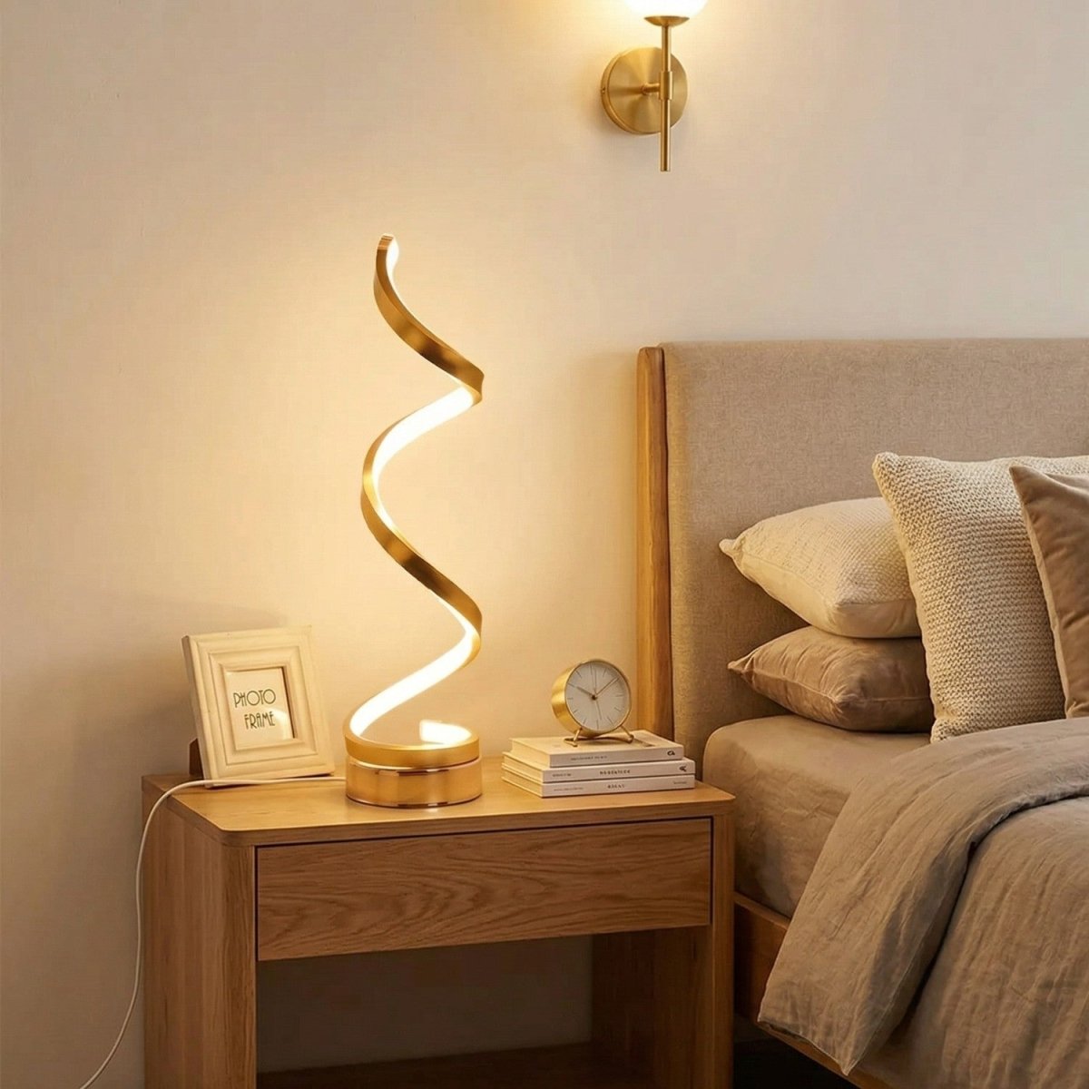 Modern Spiral LED Table Lamp - Bedside Lamp - Wild Eye Vision