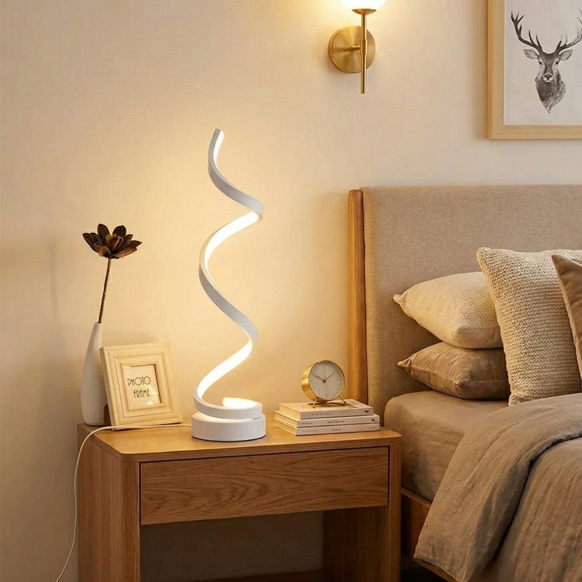 Modern Spiral LED Table Lamp - Bedside Lamp - Wild Eye Vision