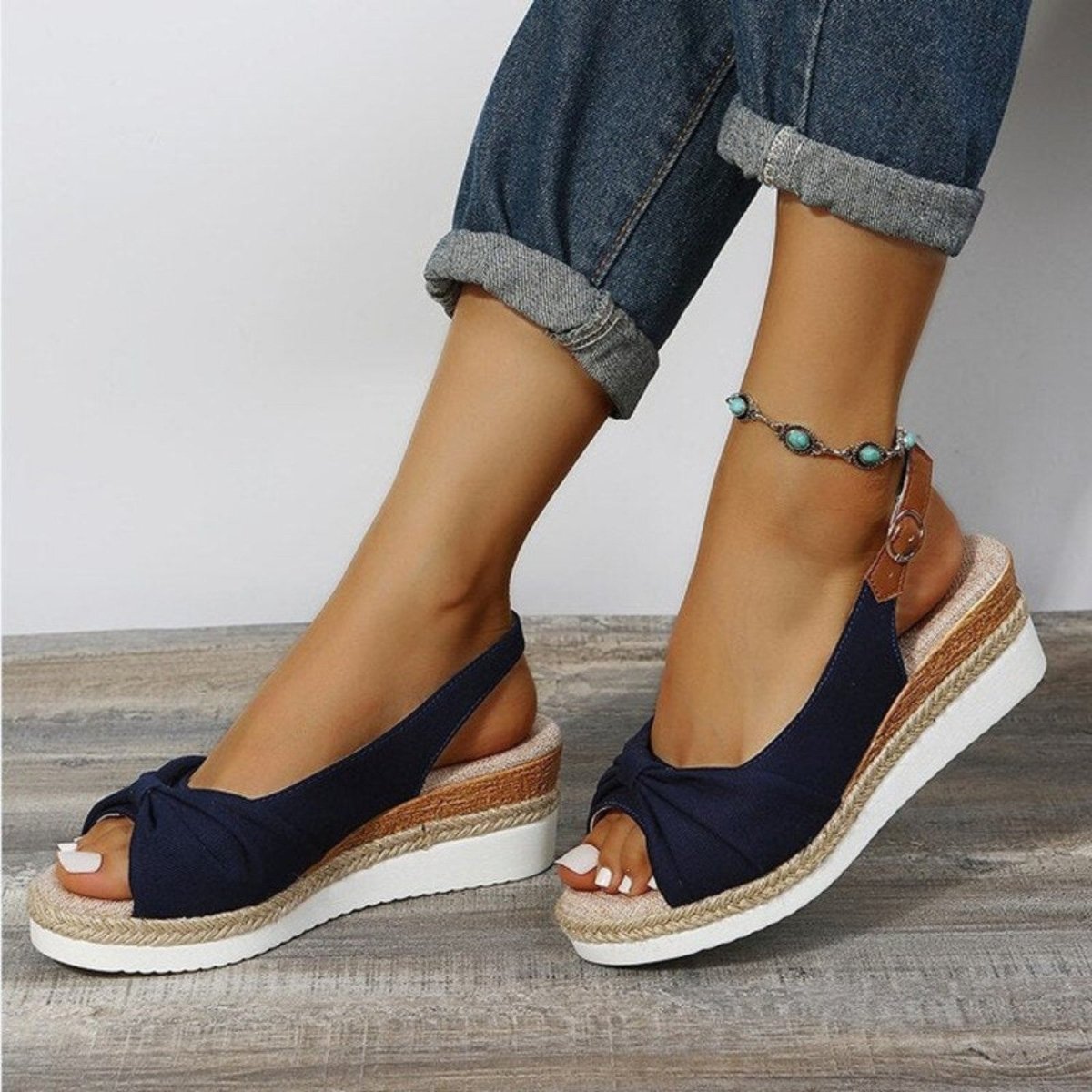Peep Toe Comfort Wedge Sandals - Orthopedic Sandals - Wild Eye Vision