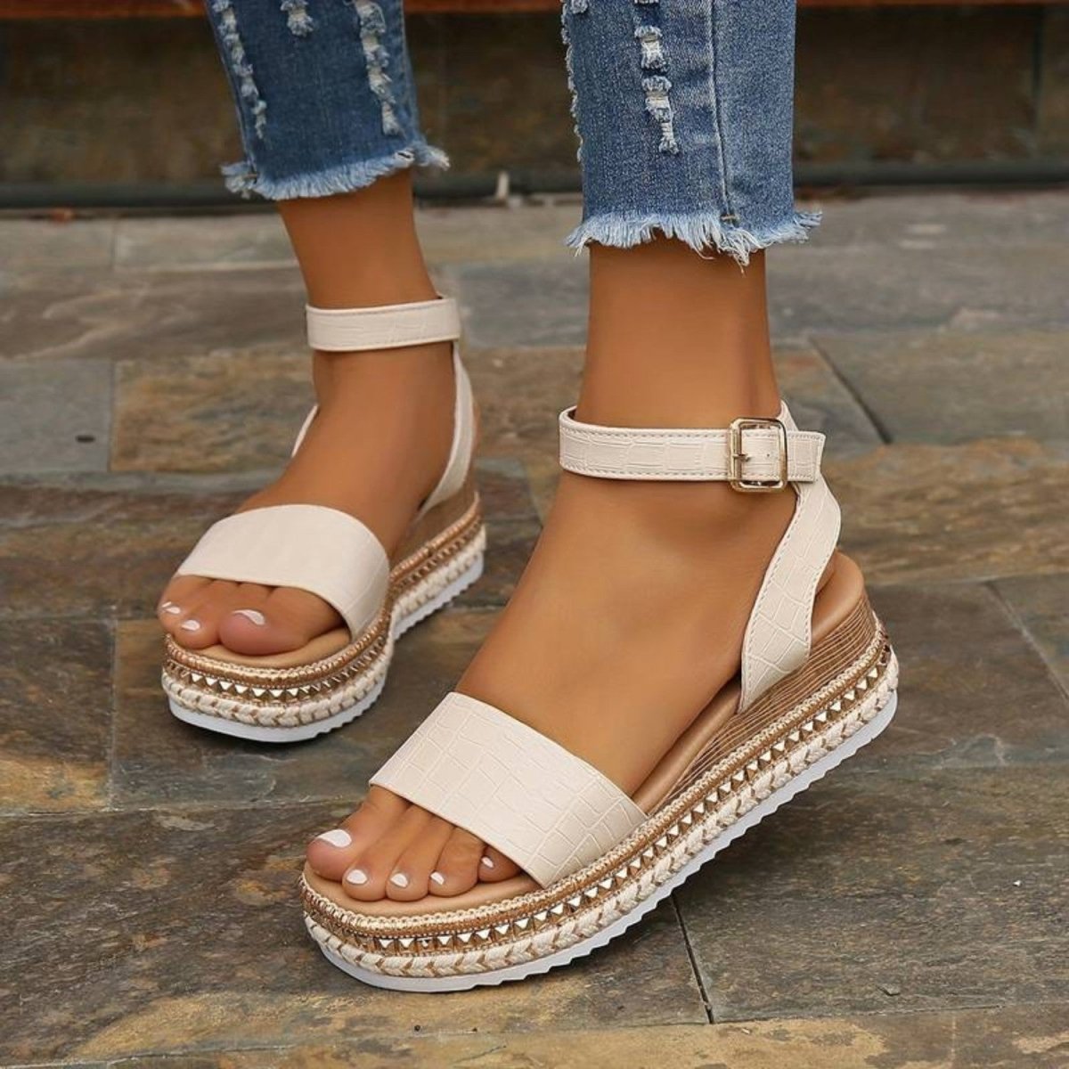 Platform Comfort Strap Sandals - Orthopedic Sandals - Wild Eye Vision