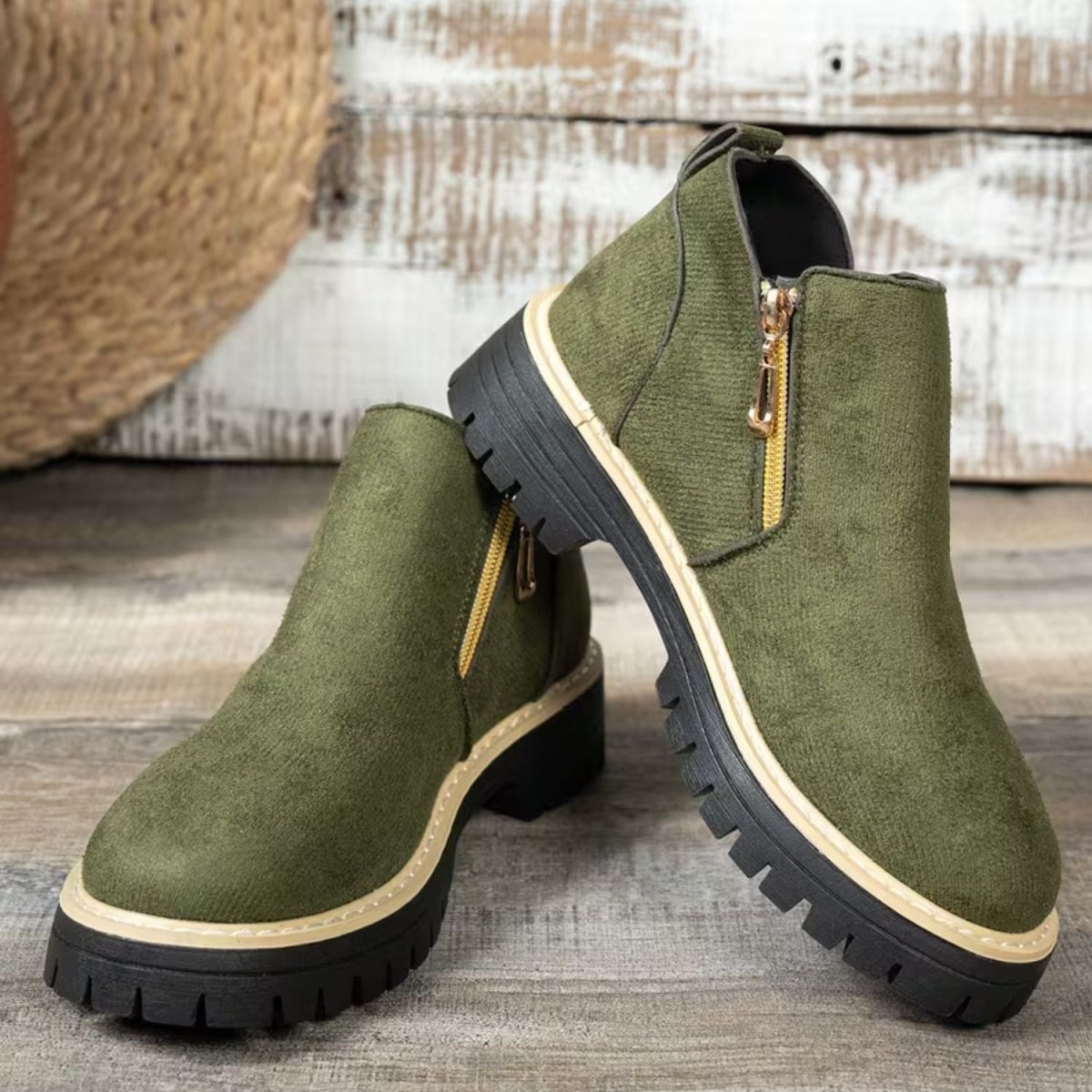 Platform Double Zip Ankle Boots - Women Ankle Boots - Wild Eye Vision