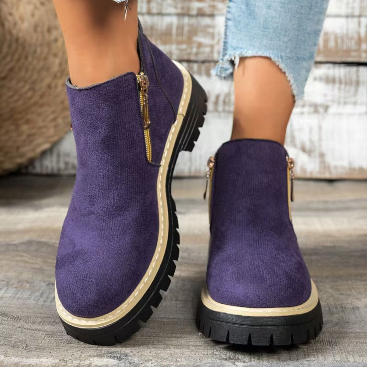 Platform Double Zip Ankle Boots - Women Ankle Boots - Wild Eye Vision