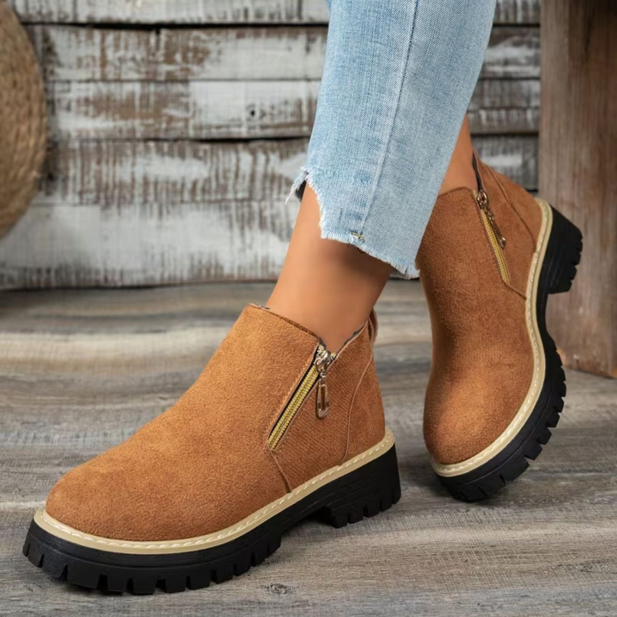 Platform Double Zip Ankle Boots - Women Ankle Boots - Wild Eye Vision