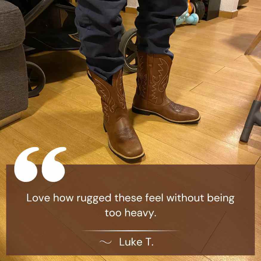 Rugged Men’s Leather Western Boots - Cowboy Boots - Wild Eye Vision