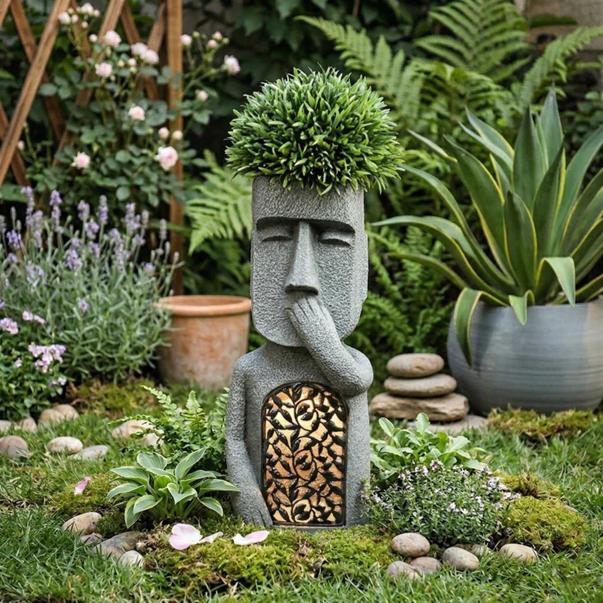 Solar Garden Statue Planter Light - Garden Statue - Wild Eye Vision