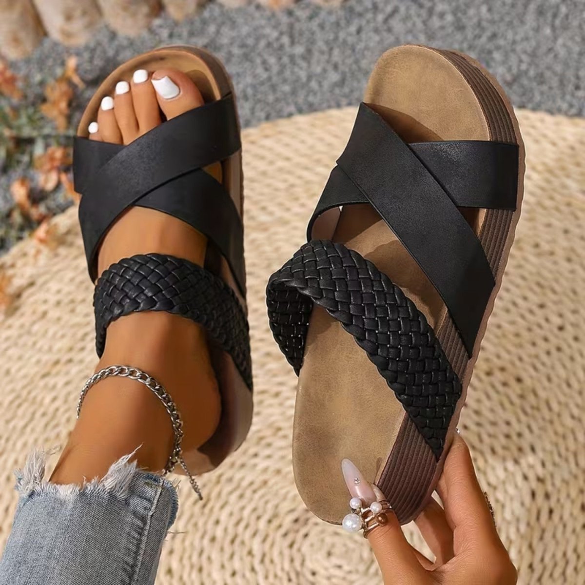 Braided Strap Comfort Sandals - Orthopedic Sandals - Wild Eye Vision