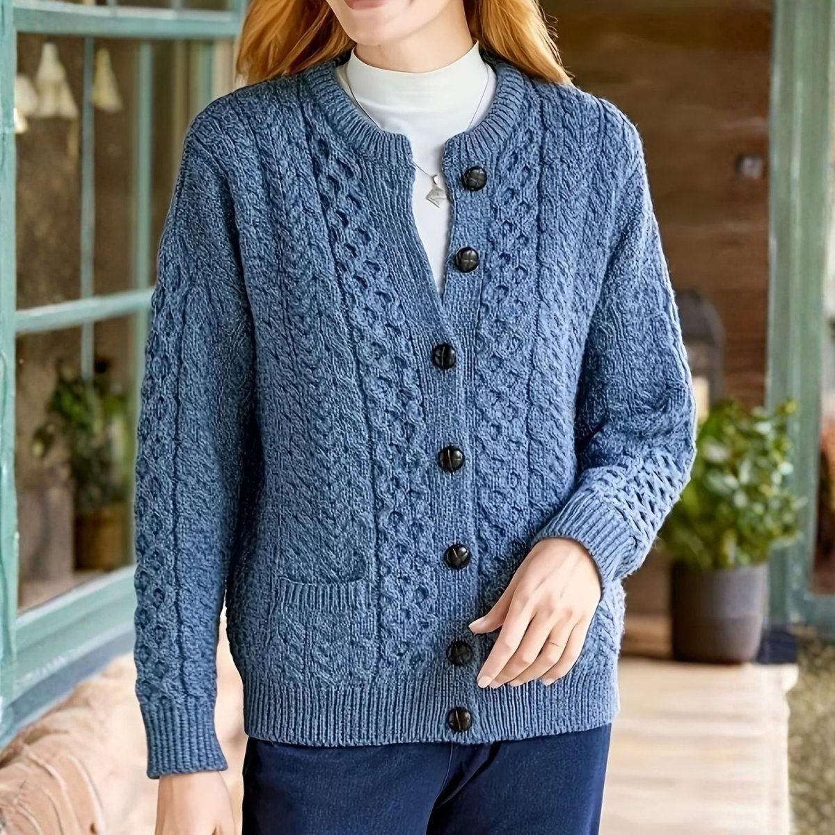 Cable Knit Button Cardigan - Women Knit Cardigan - Wild Eye Vision