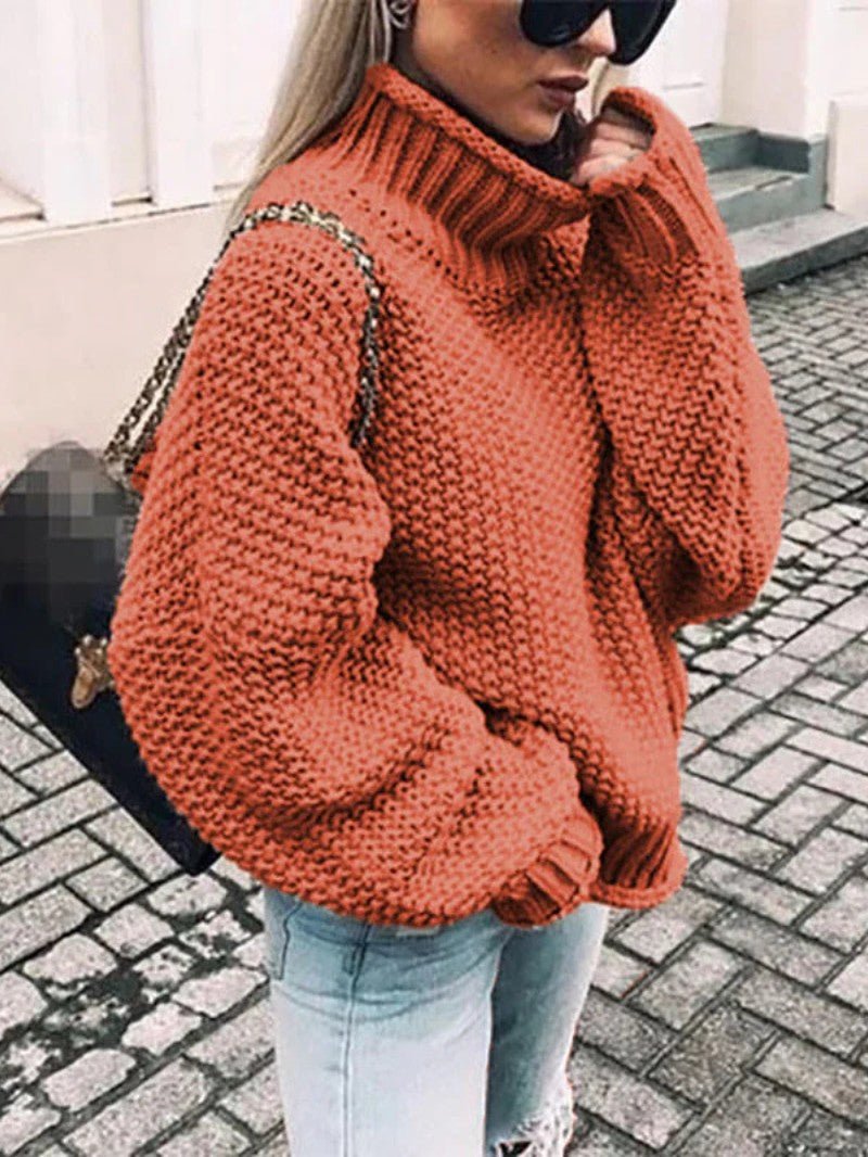 Chunky Knit Turtleneck Jumper - Women Knitted Jumper - Wild Eye Vision