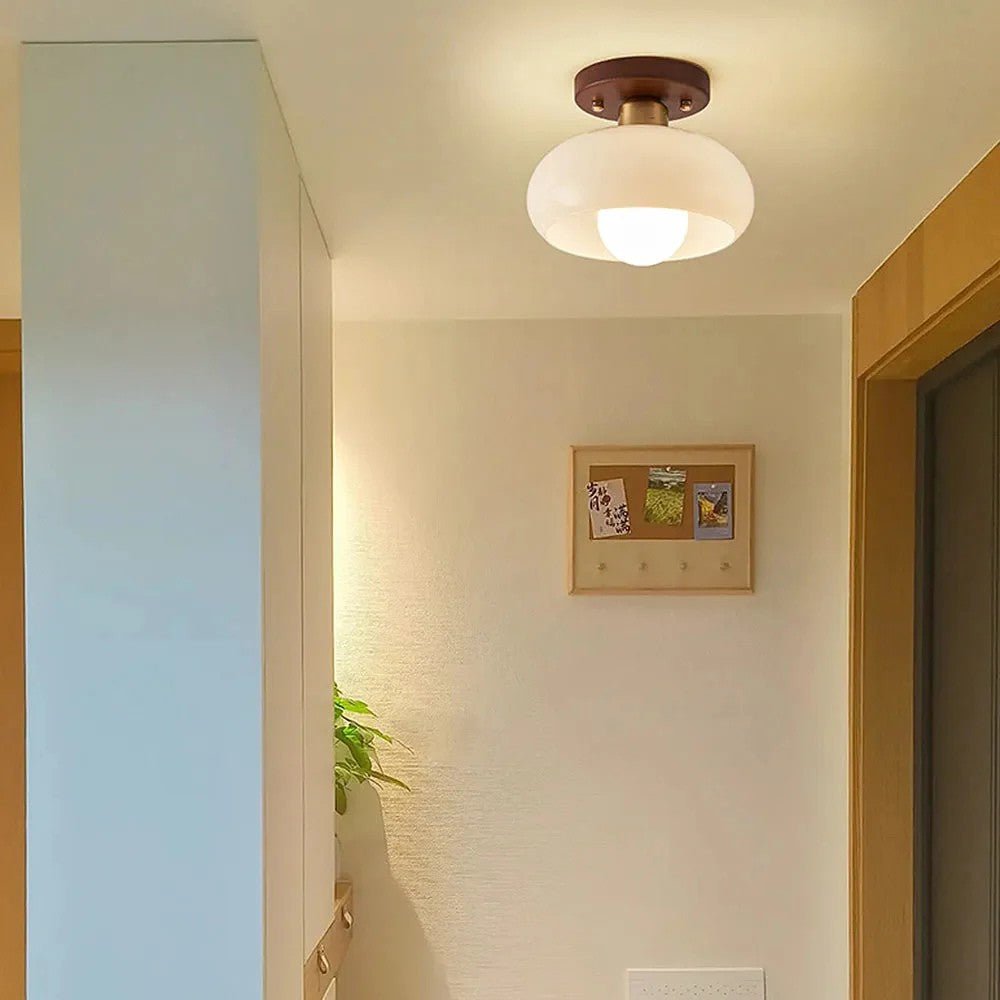 Cream Glass Ceiling Light - Ceiling Light - Wild Eye Vision