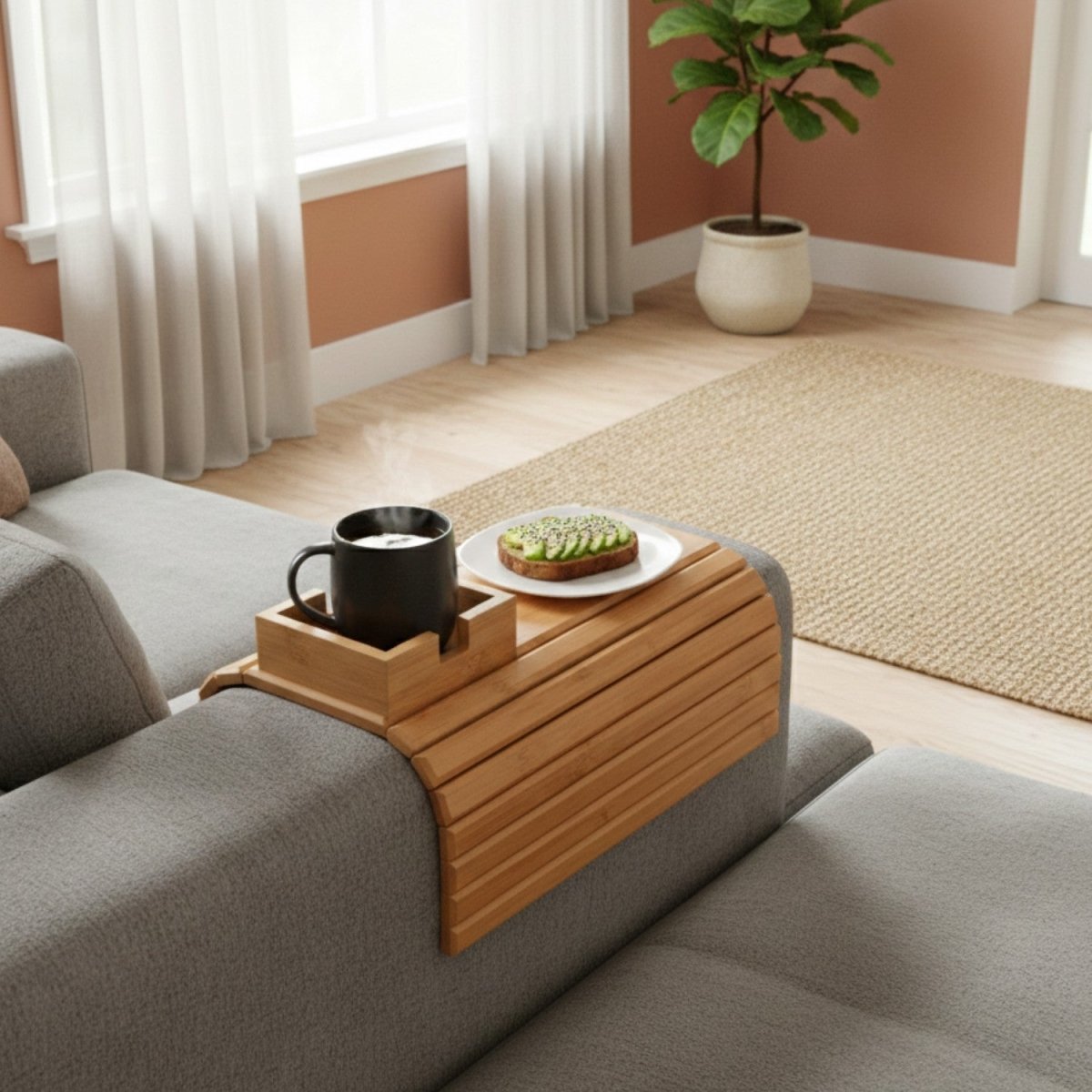 Eco - Friendly Bamboo Couch Tray - Bamboo Couch Tray - Wild Eye Vision