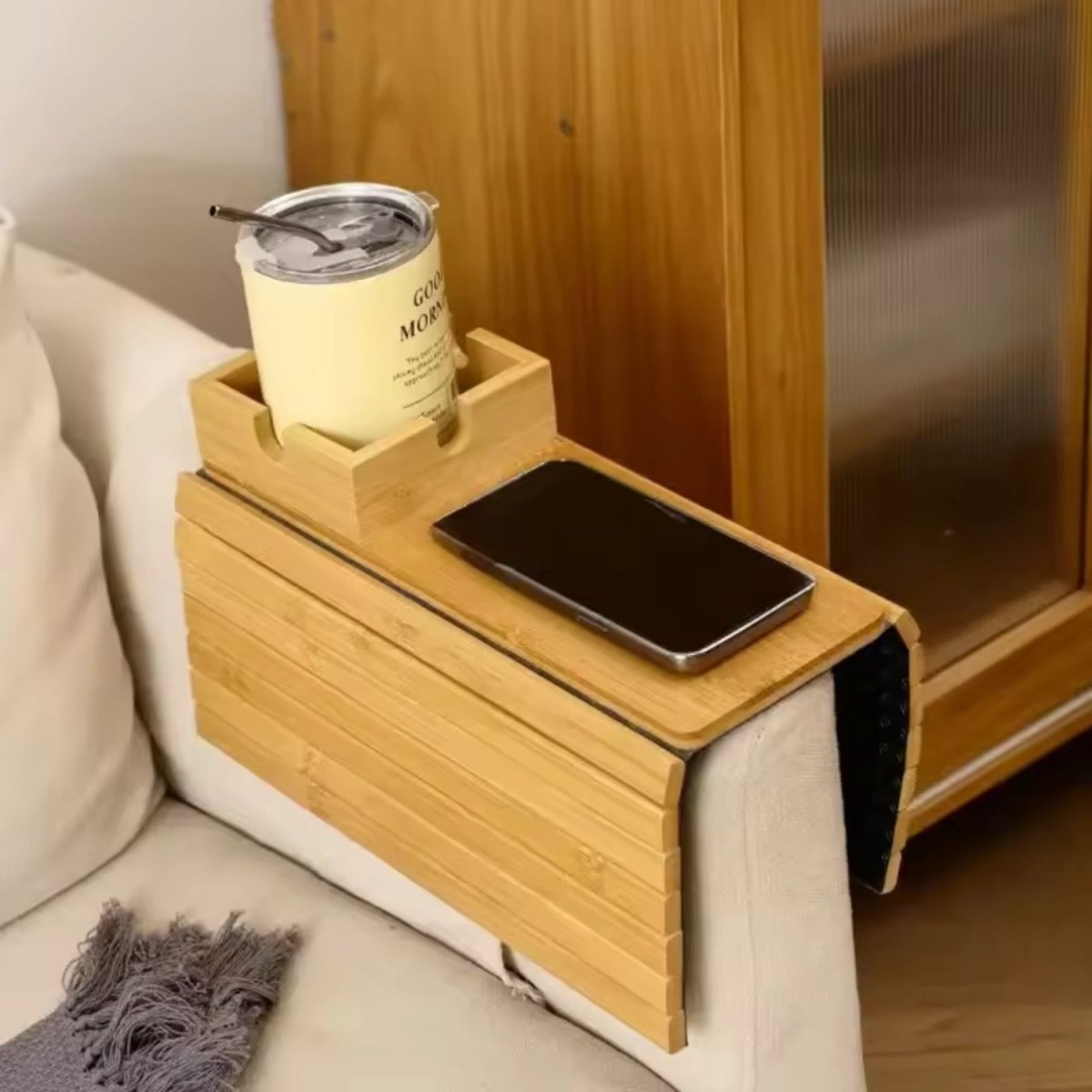 Eco - Friendly Bamboo Couch Tray - Bamboo Couch Tray - Wild Eye Vision