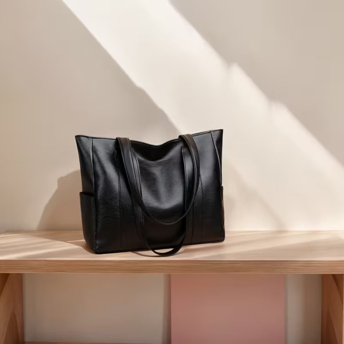 Elegant Leather Shoulder Bag with Retro Charm - Storage Bag - Wild Eye Vision