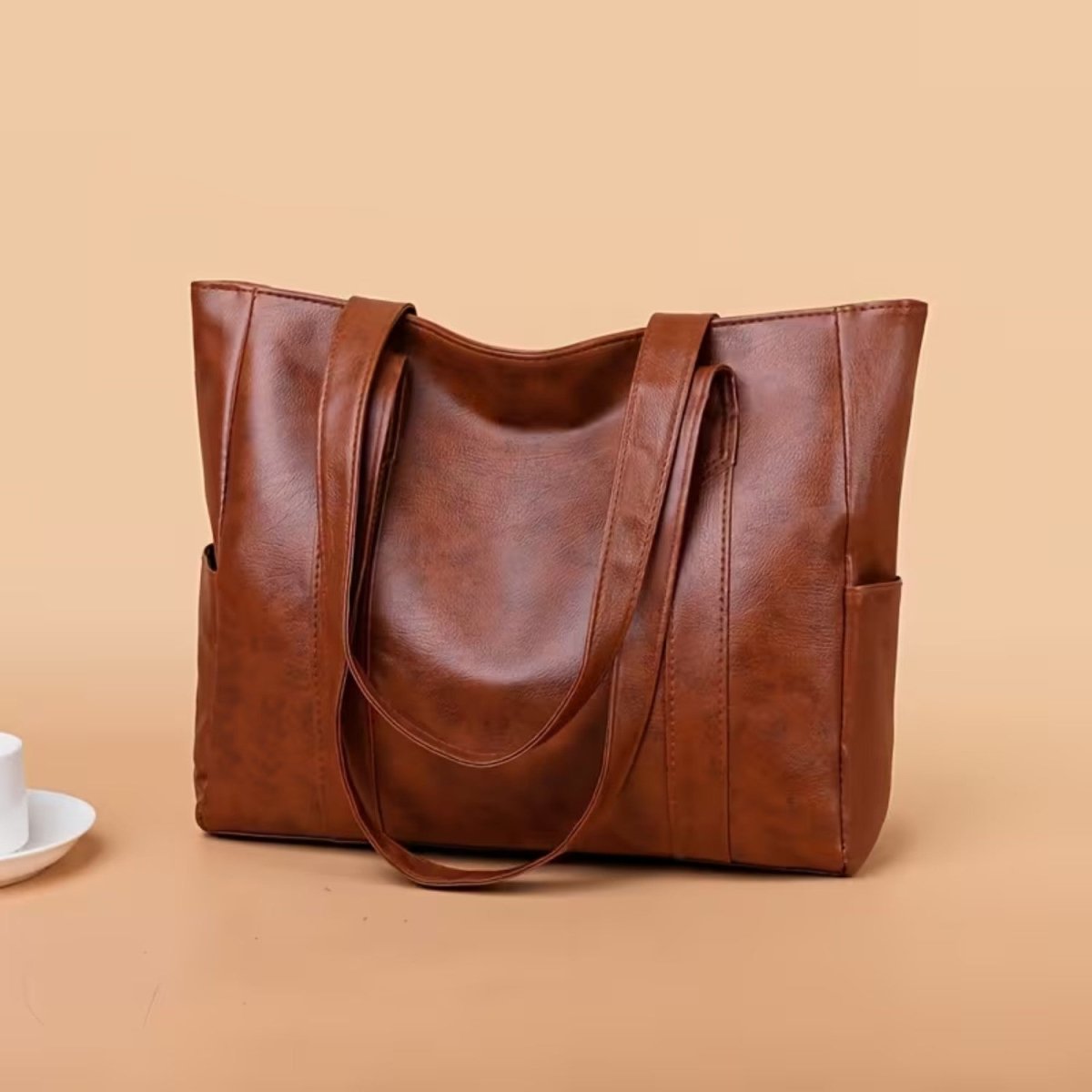 Elegant Leather Shoulder Bag with Retro Charm - Storage Bag - Wild Eye Vision