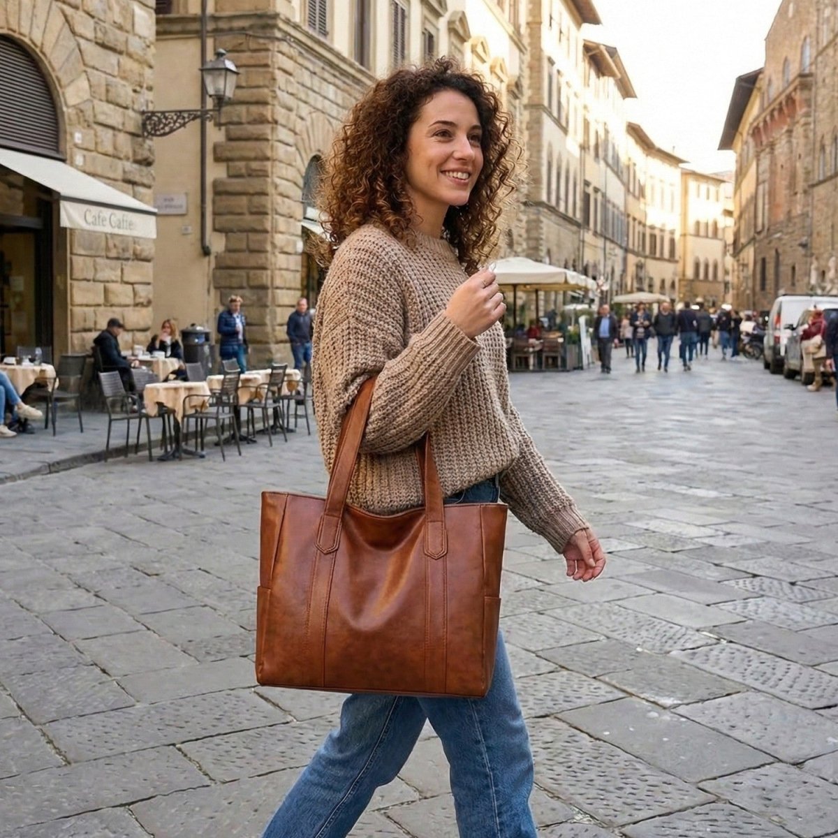 Elegant Leather Shoulder Bag with Retro Charm - Storage Bag - Wild Eye Vision