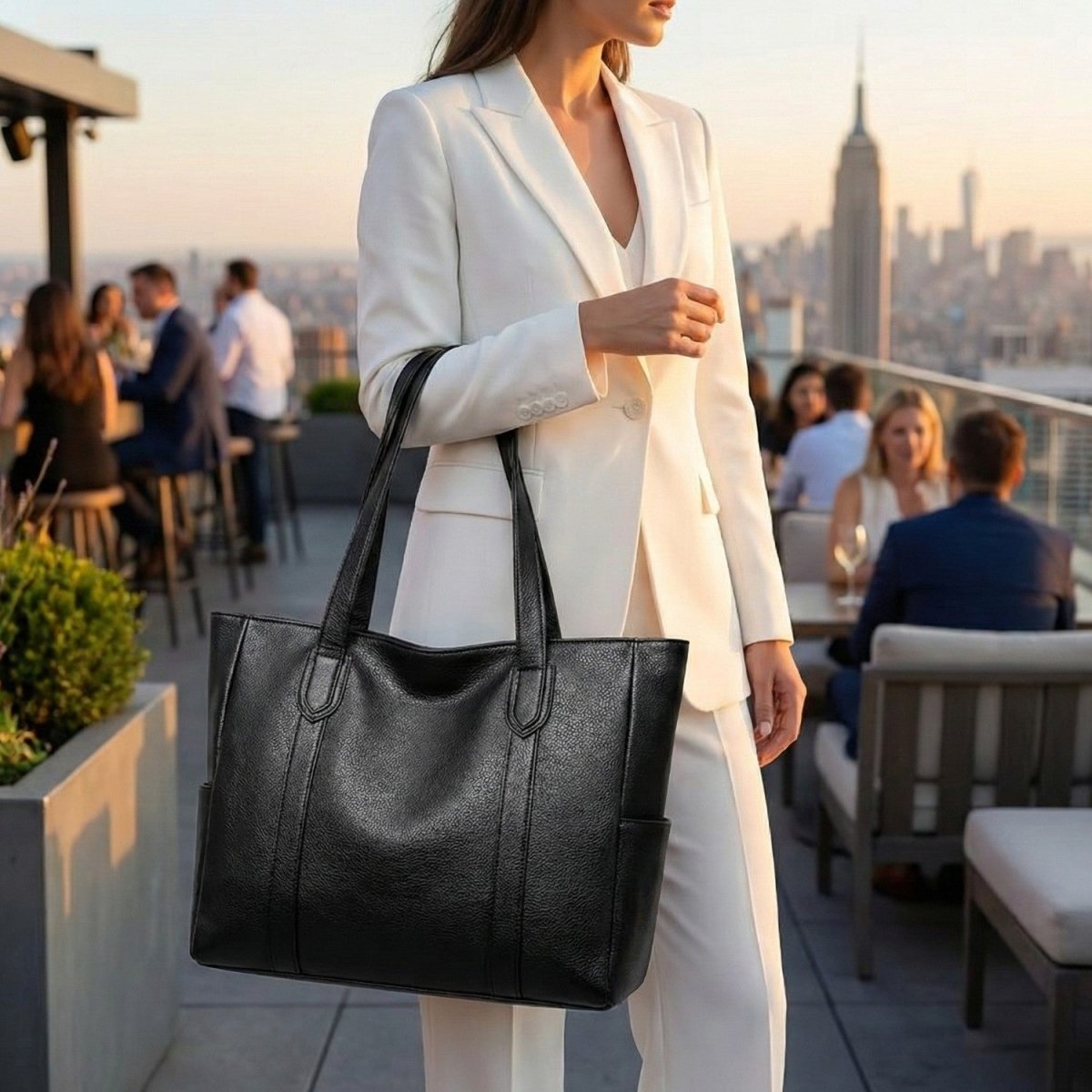 Elegant Leather Shoulder Bag with Retro Charm - Storage Bag - Wild Eye Vision