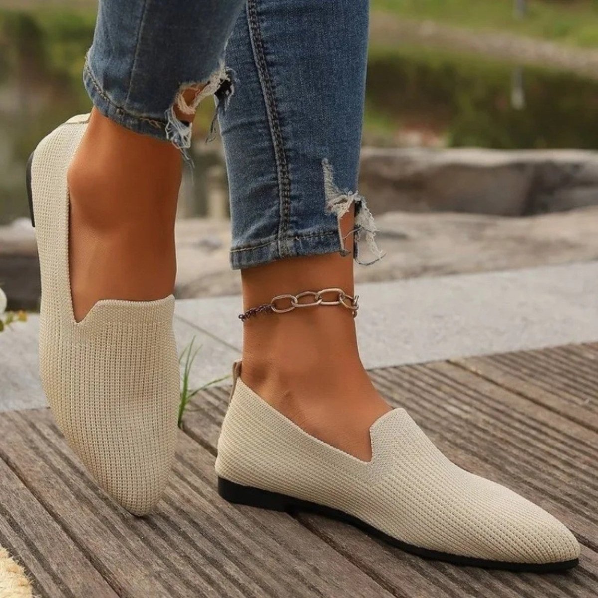 Lightweight Knit Slip On Flats - Orthopedic Slippers - Wild Eye Vision