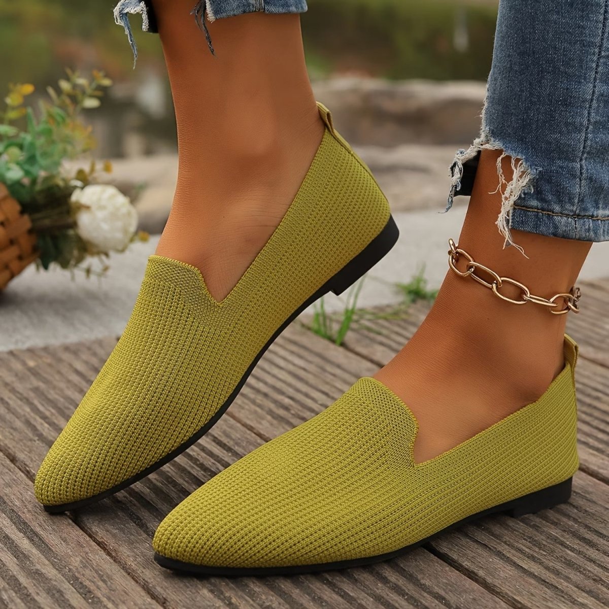 Lightweight Knit Slip On Flats - Orthopedic Slippers - Wild Eye Vision