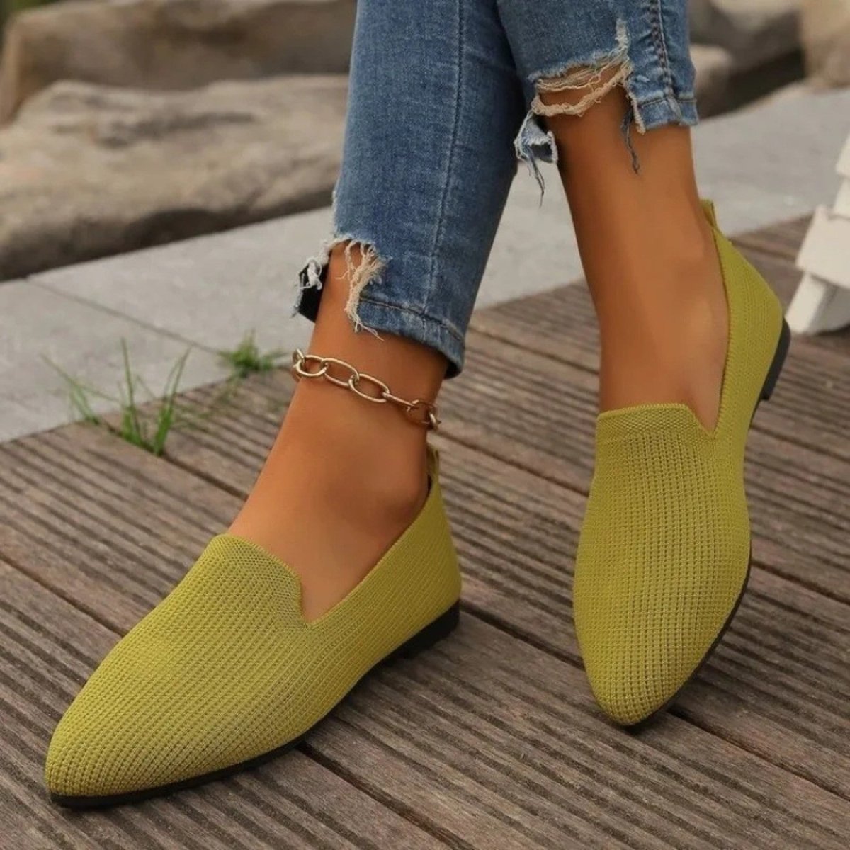 Lightweight Knit Slip On Flats - Orthopedic Slippers - Wild Eye Vision
