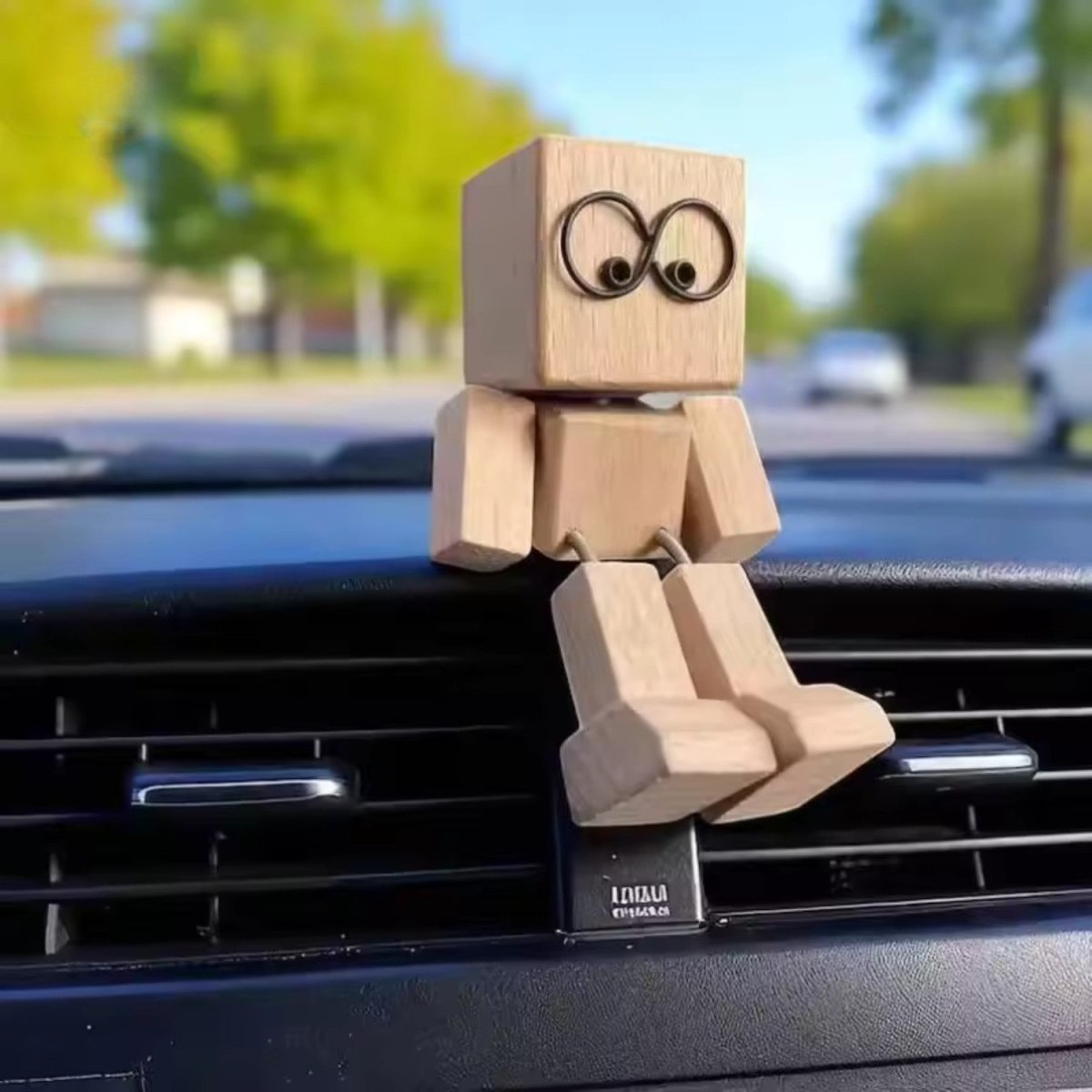Movable Wooden Figurine with Faces