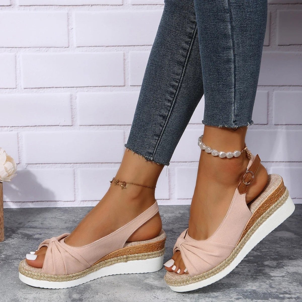 Peep Toe Comfort Wedge Sandals - Orthopedic Sandals - Wild Eye Vision