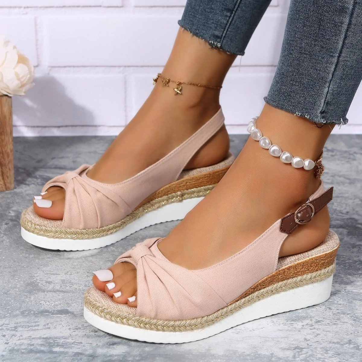 Peep Toe Comfort Wedge Sandals - Orthopedic Sandals - Wild Eye Vision