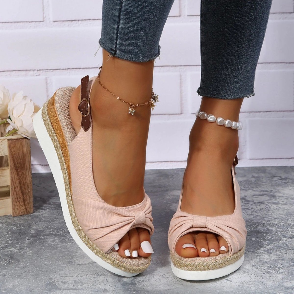Peep Toe Comfort Wedge Sandals - Orthopedic Sandals - Wild Eye Vision