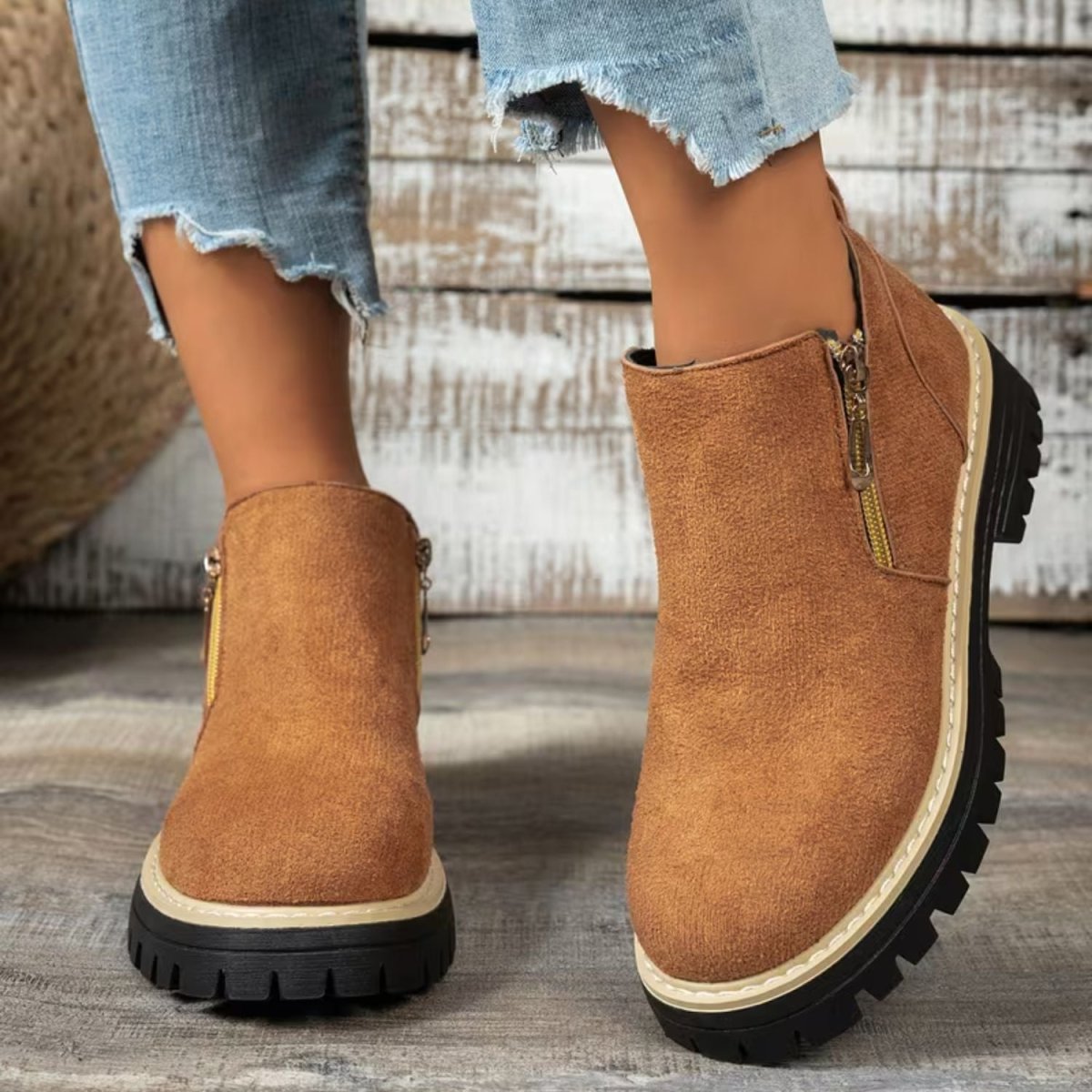 Platform Double Zip Ankle Boots - Women Ankle Boots - Wild Eye Vision