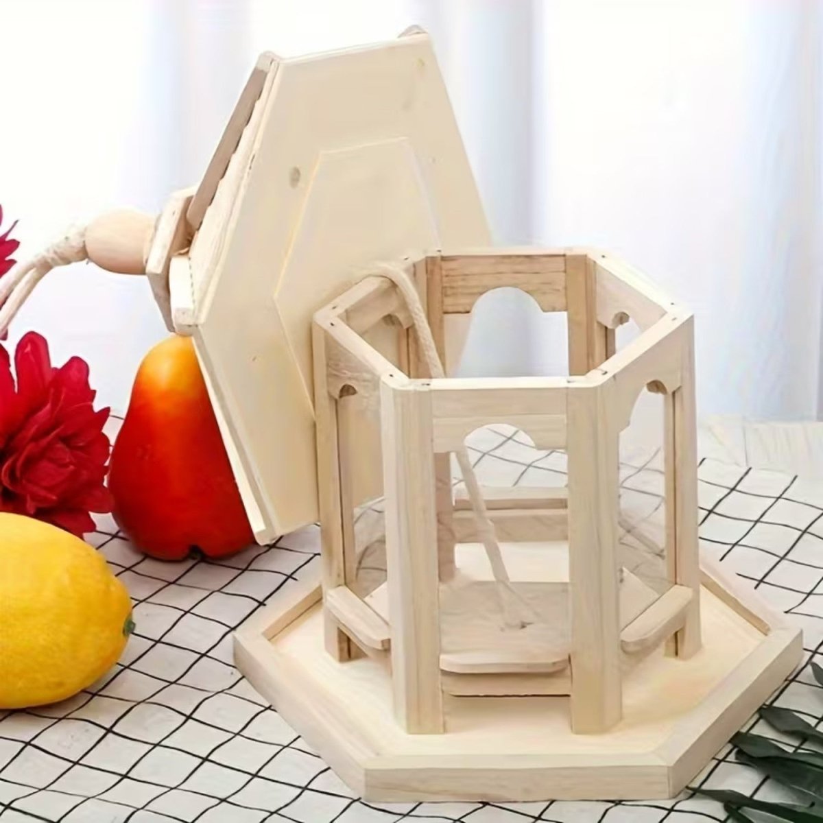 Rustic Wooden Birdhouse with Water System - Bird House - Wild Eye Vision
