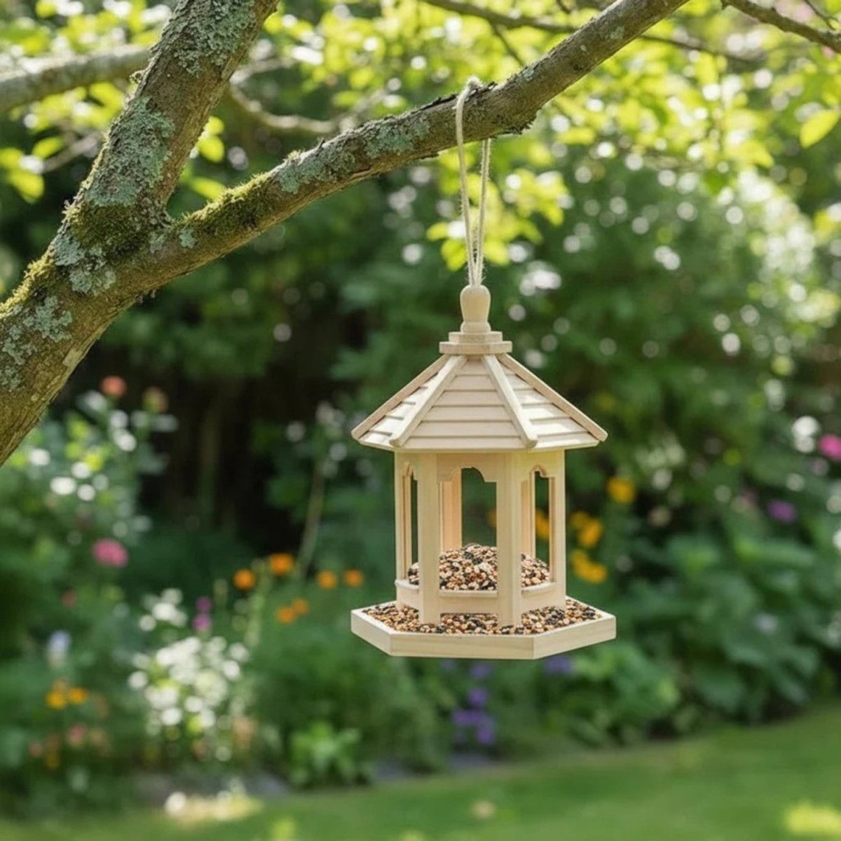 Rustic Wooden Birdhouse with Water System - Bird House - Wild Eye Vision