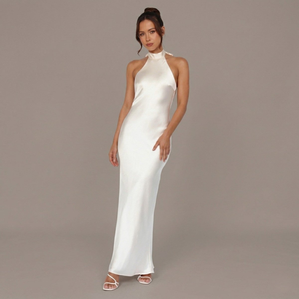 Satin High Neck Maxi Dress - Maxi Dress - Wild Eye Vision