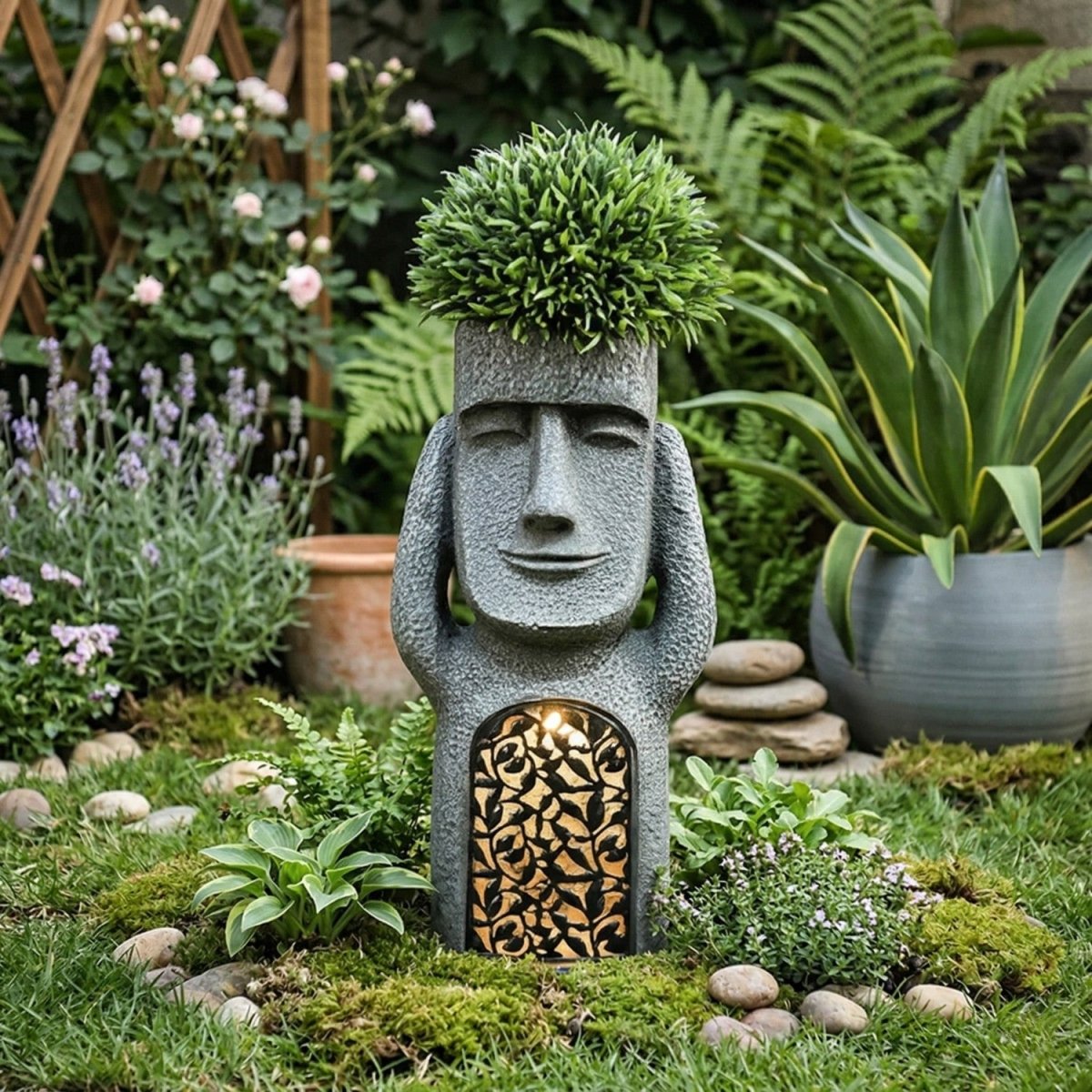 Solar Garden Statue Planter Light - Garden Statue - Wild Eye Vision
