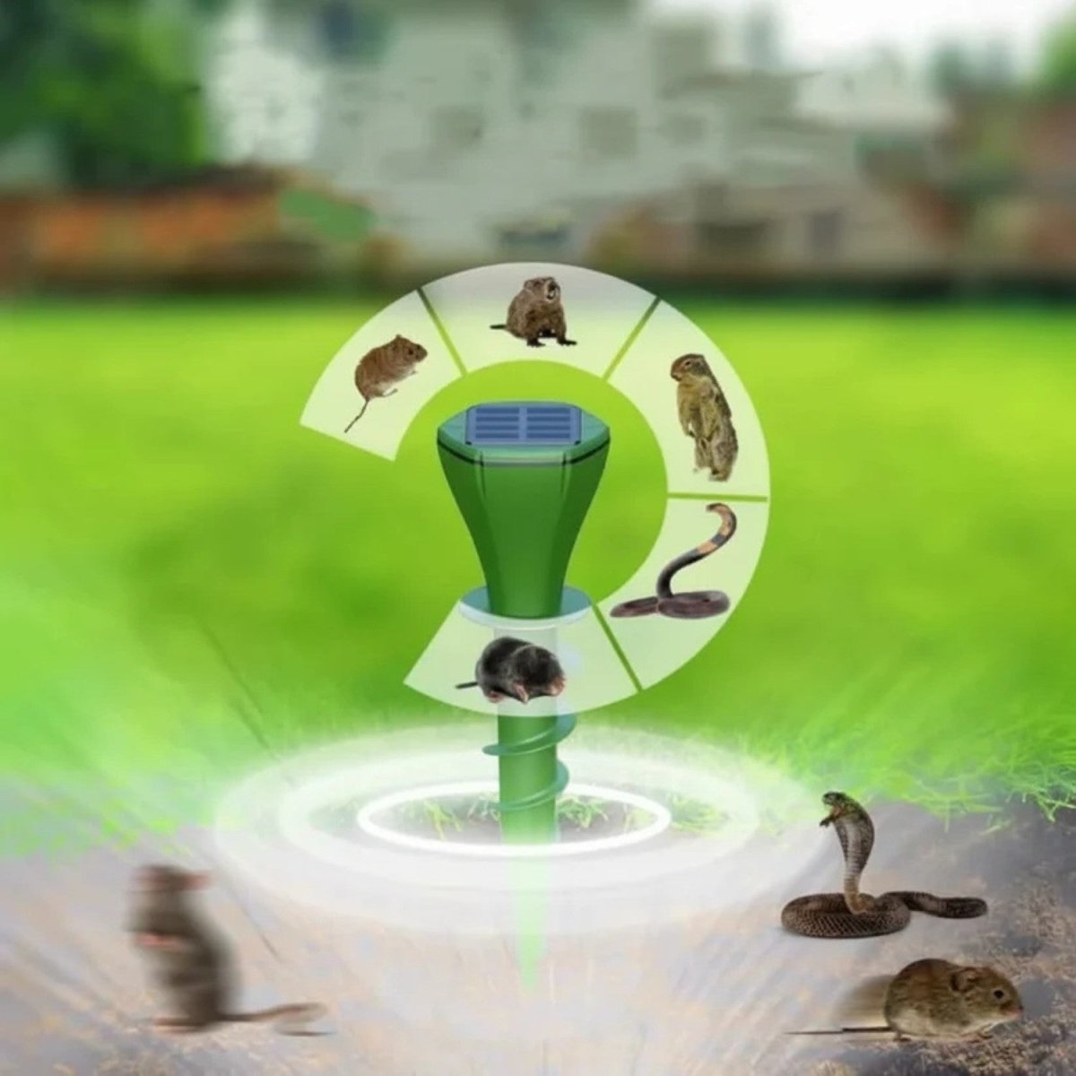 Solar Mole Repeller with Vibrations - Mole Repellent - Wild Eye Vision