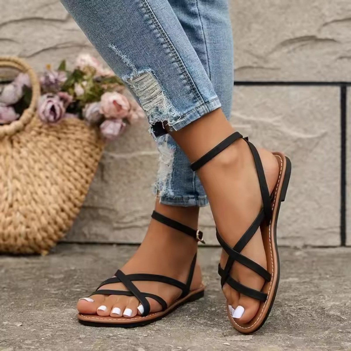 Strappy Flat Comfort Sandals - Orthopedic Sandals - Wild Eye Vision