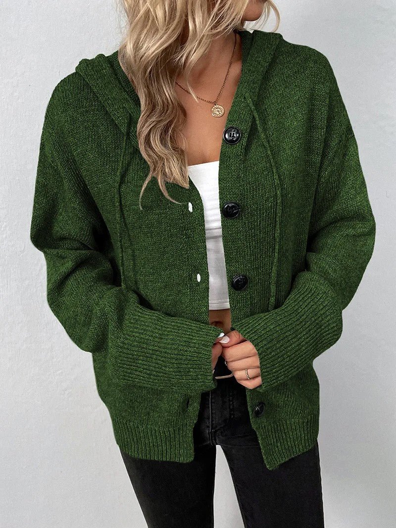 Women's Button Front Knit Cardigan - Women Knit Cardigan - Wild Eye Vision