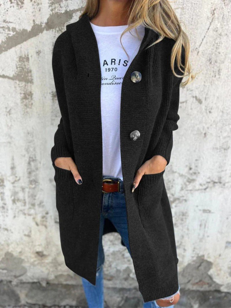 Women's Long Knit Button Cardigan - Women's Coat - Wild Eye Vision