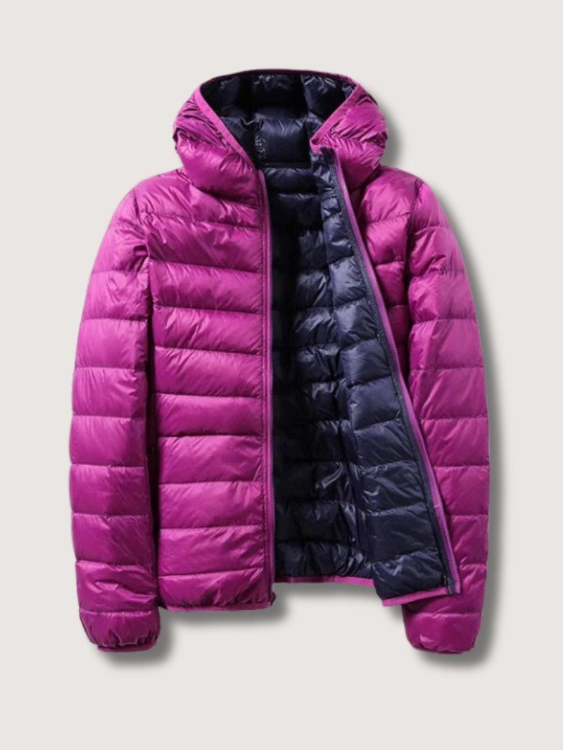 Women’s Reversible Hooded Transitional Jacket - Women's Puffer Jacket - Wild Eye Vision
