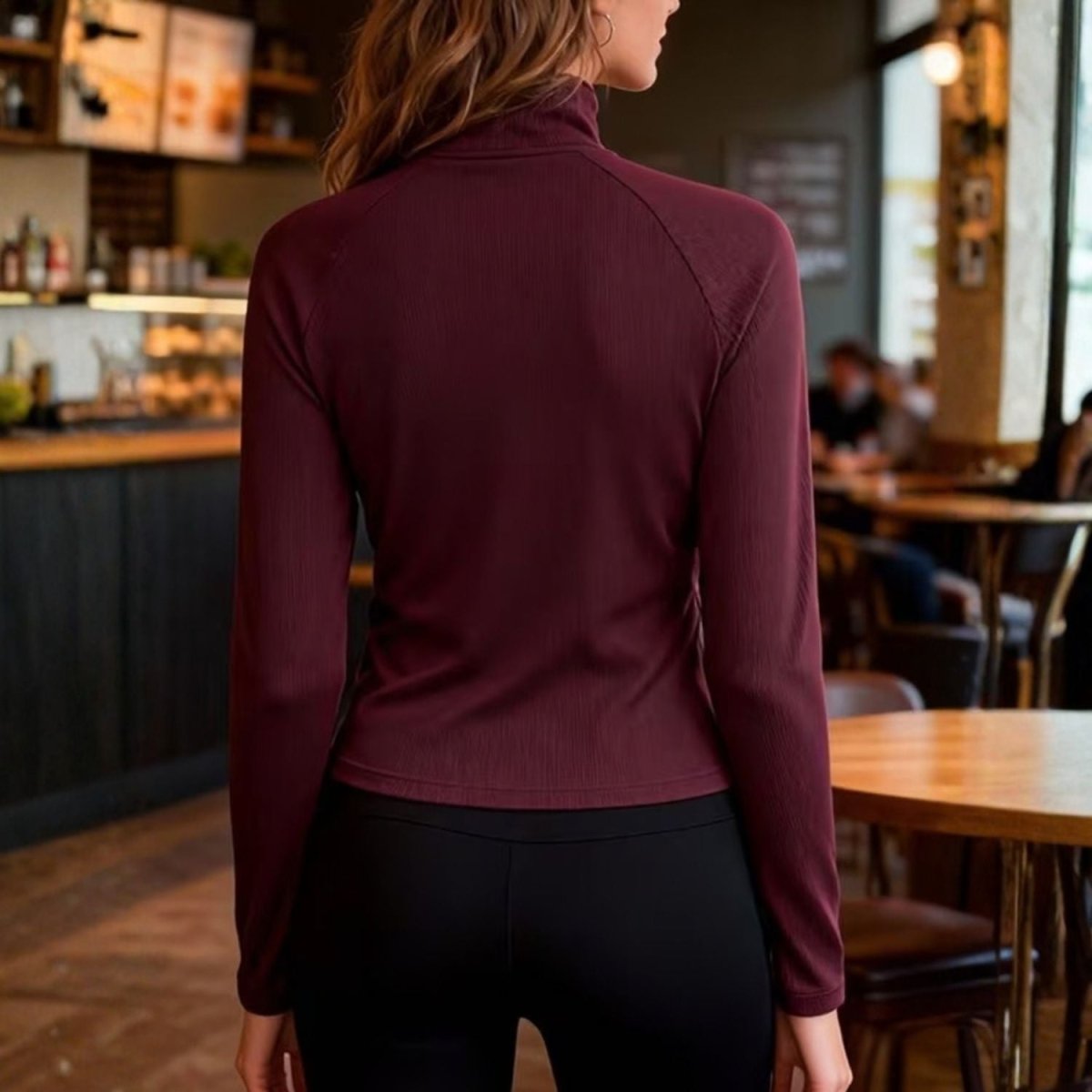 Women’s Ribbed Half Zip Top - Women Quarter Zip Pullover - Wild Eye Vision